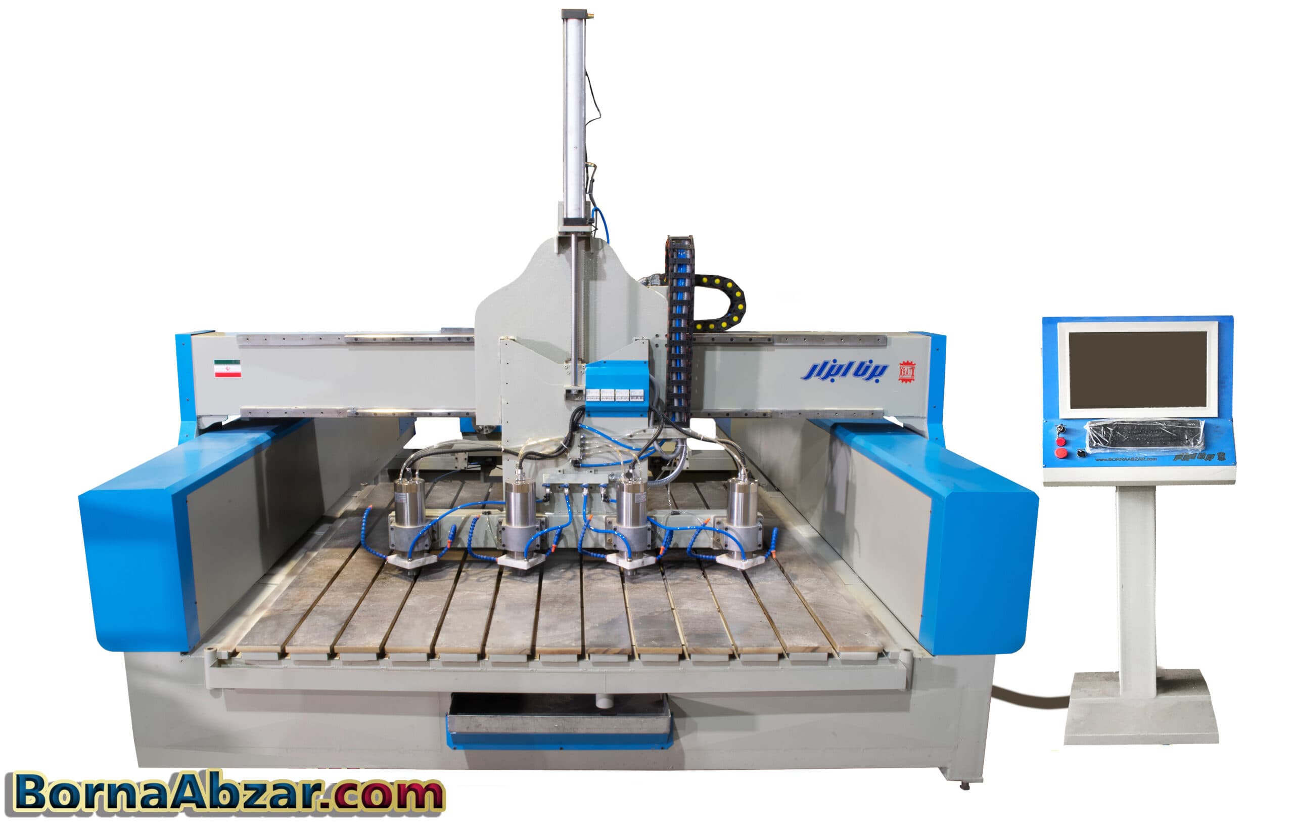 دستگاه CNC فرز سنگ نوید برنا ابزار با قابلیت فرز تخت و روتاری